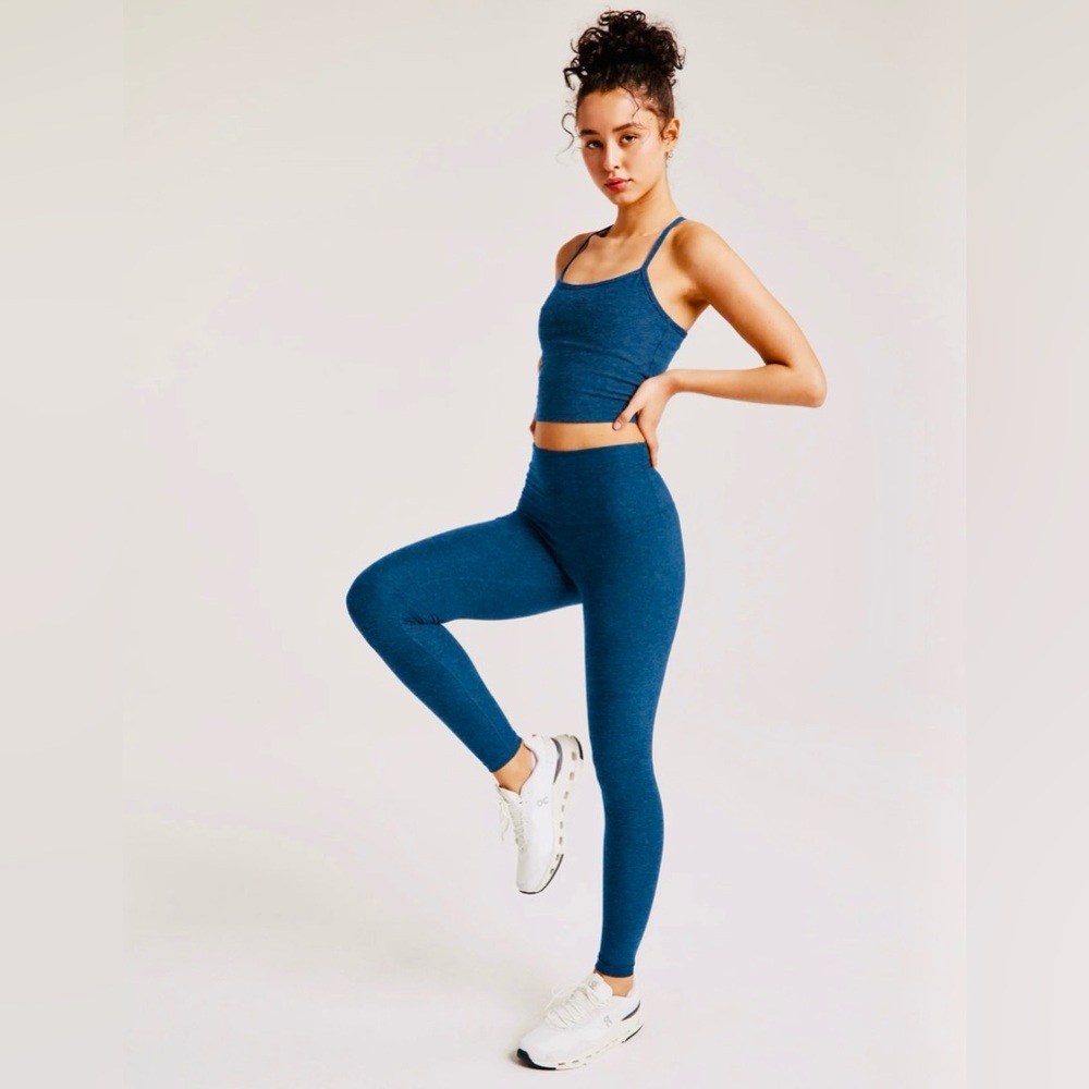 Beyond Yoga Caught In The Midi High Waisted Legging Celestial Blue Heather XS